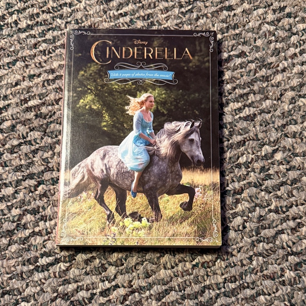 Disney Cinderella Book Cover with Light Blue Dress and Gray Horse